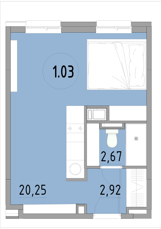 Студия 25,8 м²