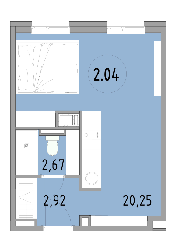 Студия 25,8 м²