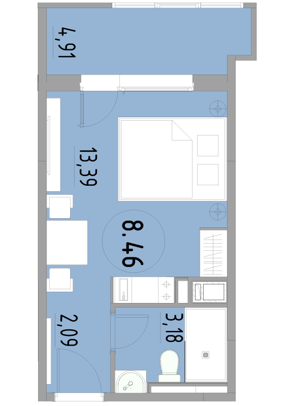 Студия 23,6 м²