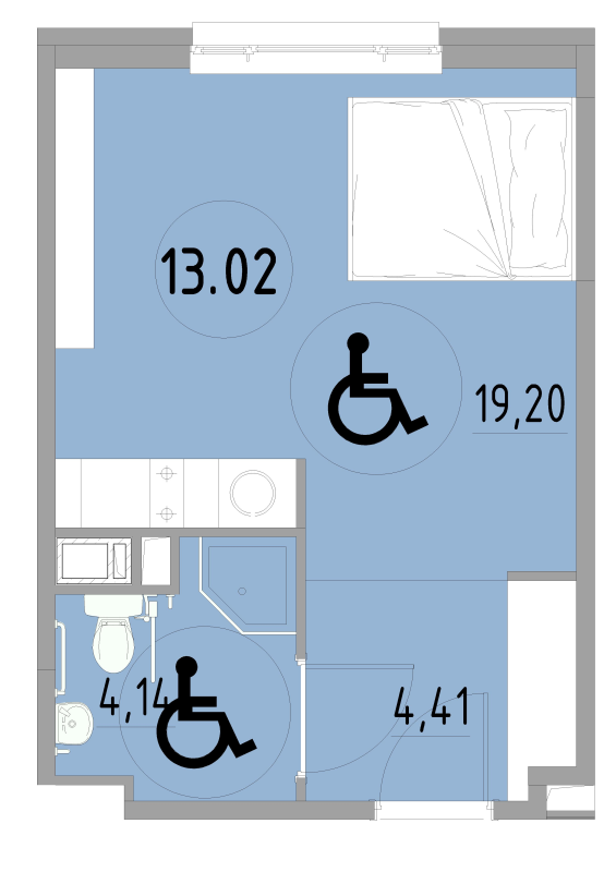 Студия 27,8 м²
