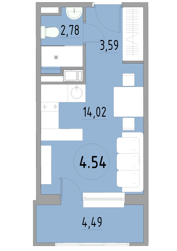 Студия 25,2 м²