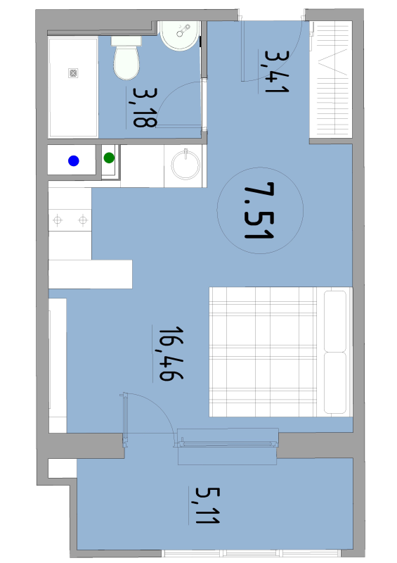 Студия 28,2 м²