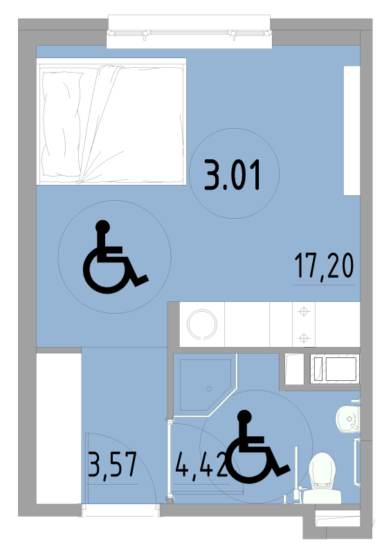Студия 25,2 м²