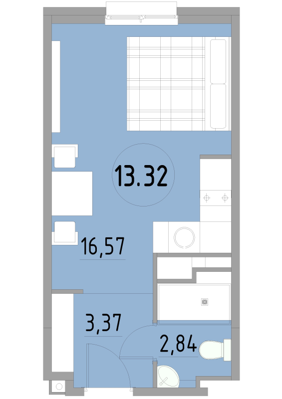 Студия 22,8 м²