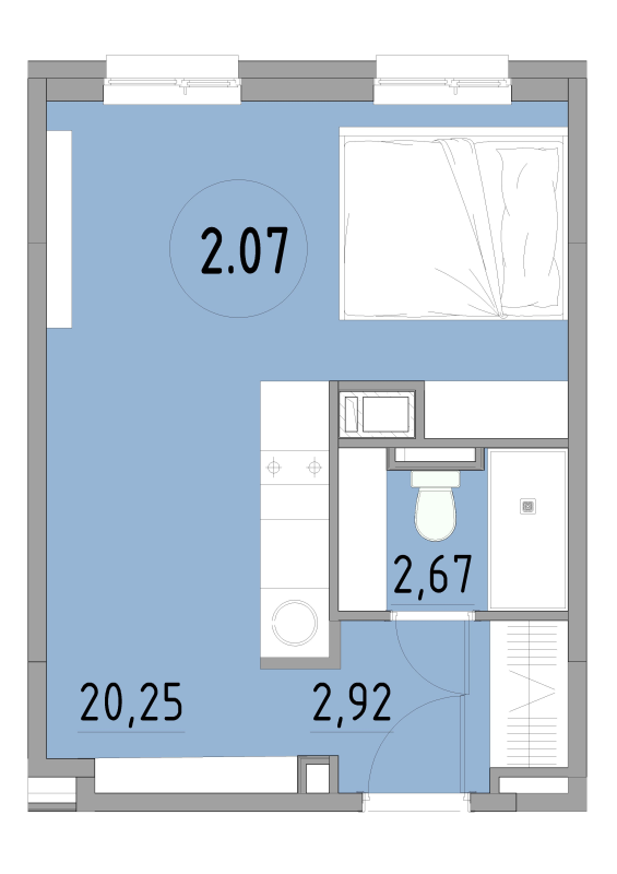 Студия 25,8 м²