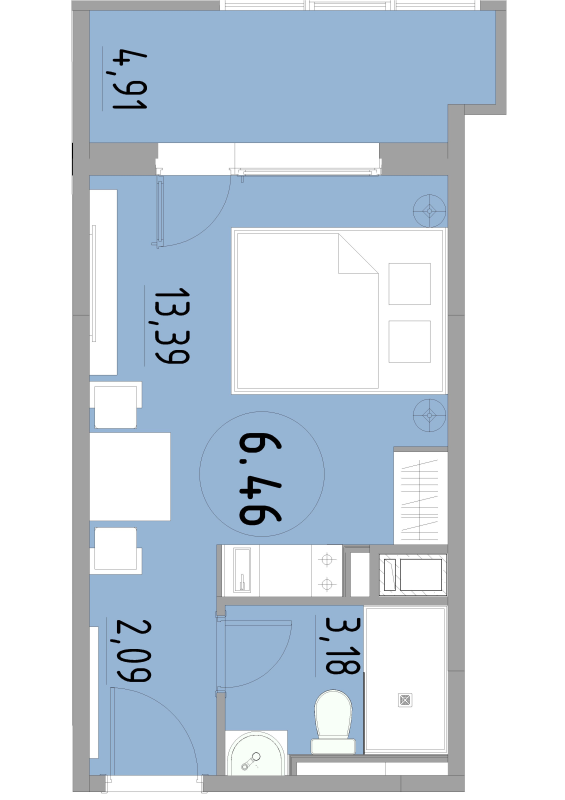 Студия 23,6 м²