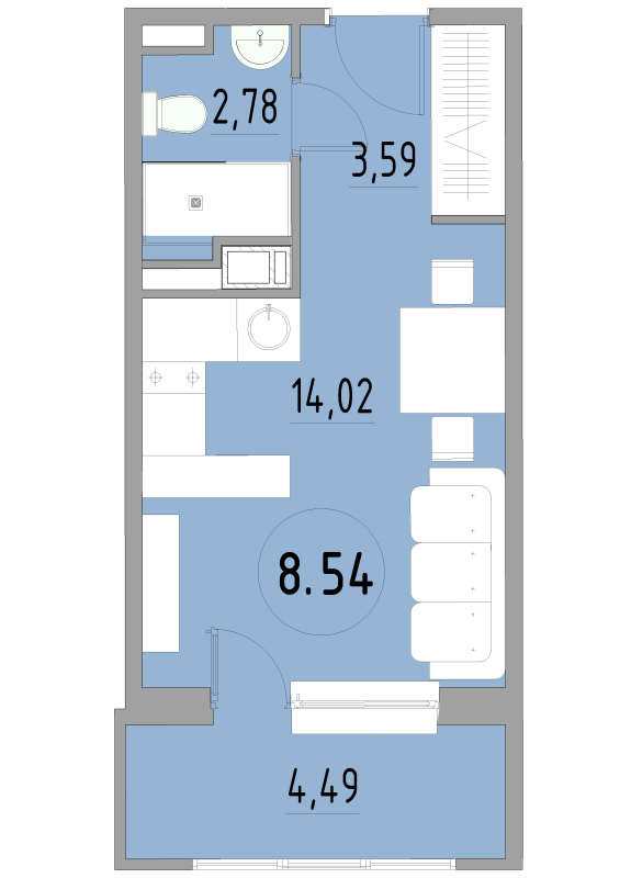 Студия 25,1 м²
