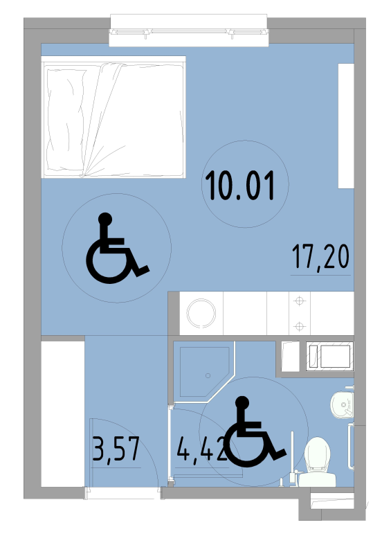 Студия 25,2 м²