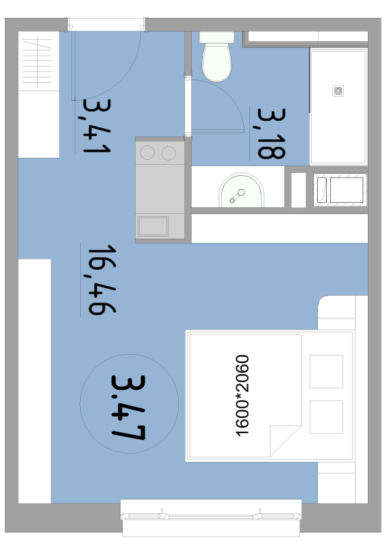 Студия 23,1 м²