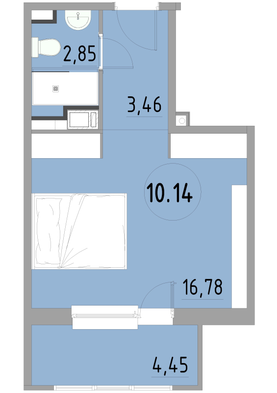 Студия 27,7 м²