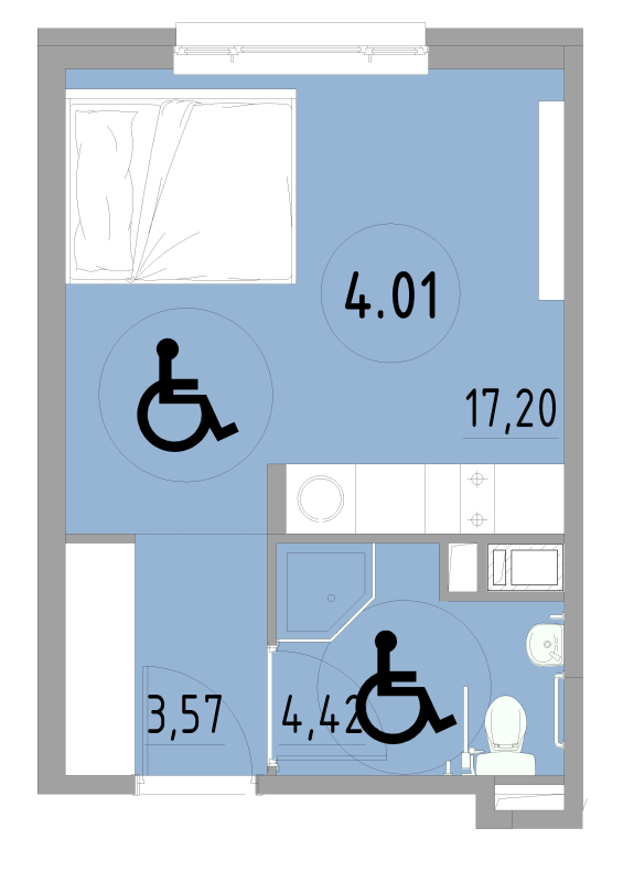 Студия 25,2 м²