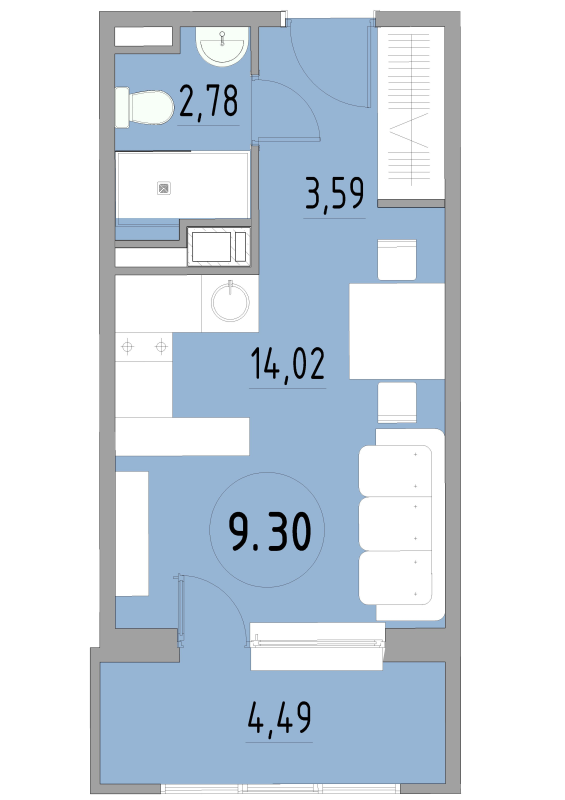 Студия 26,7 м²