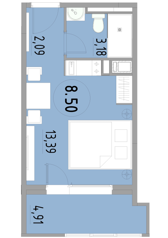Студия 23,6 м²