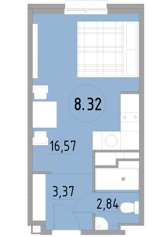 Студия 22,8 м²