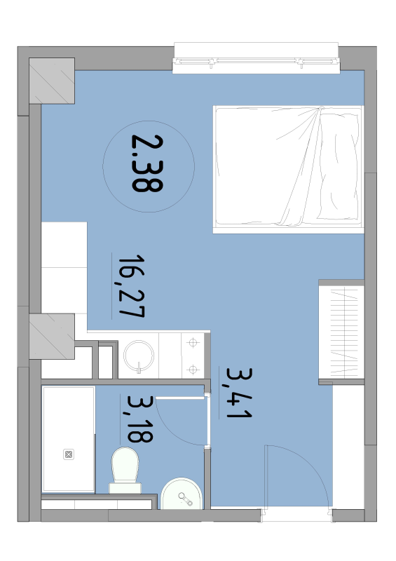 Студия 22,9 м²