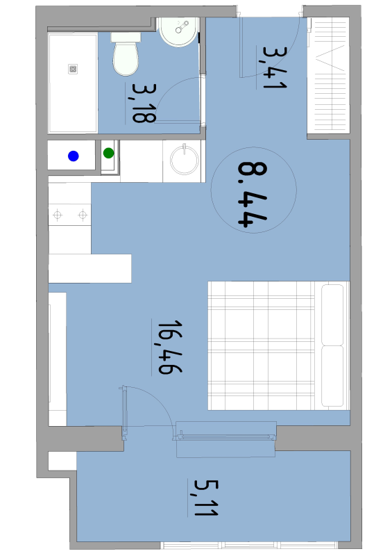 Студия 28,6 м²