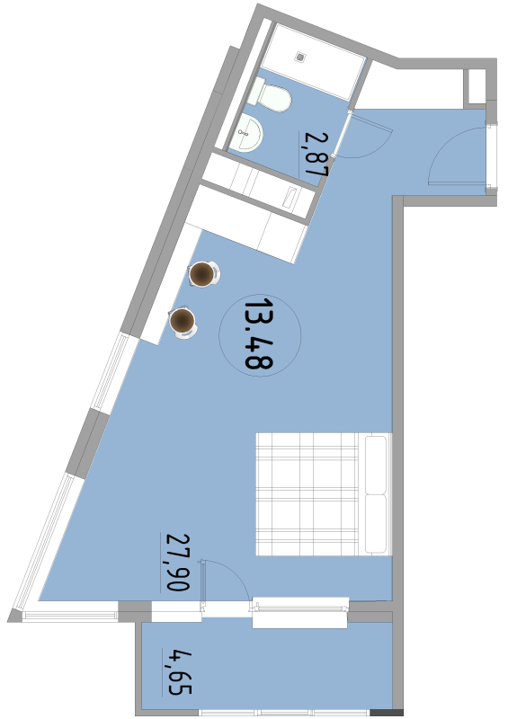 Студия 35,8 м²