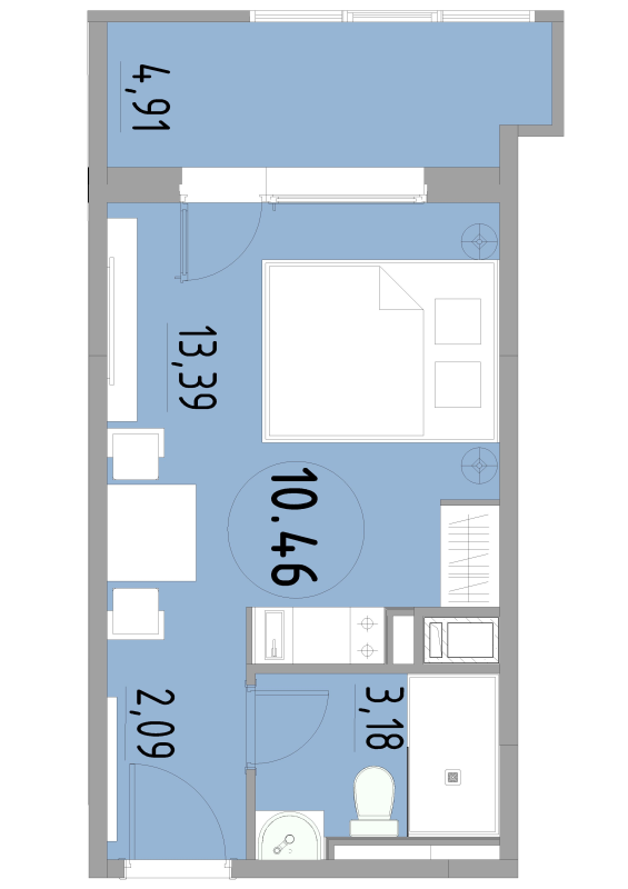 Студия 23,6 м²