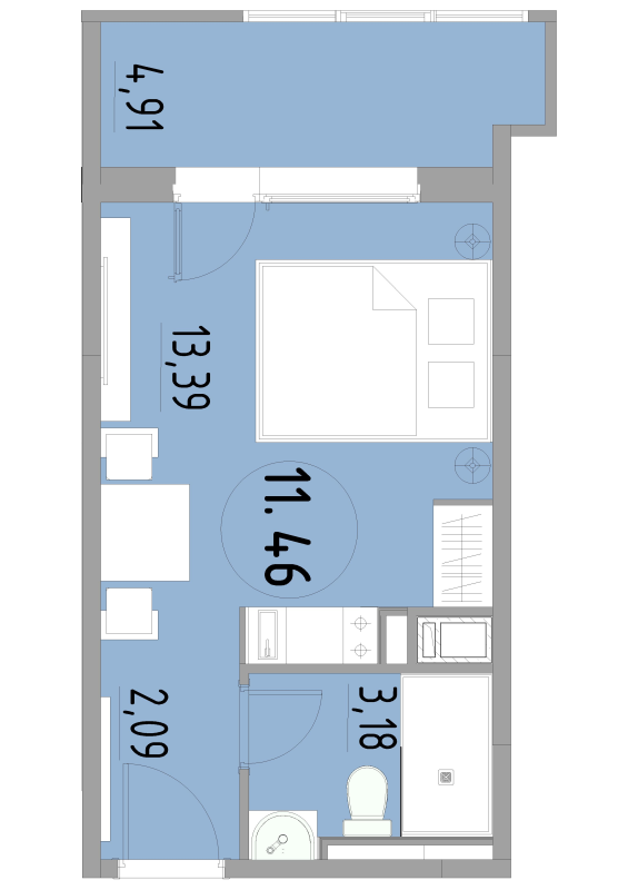 Студия 23,6 м²