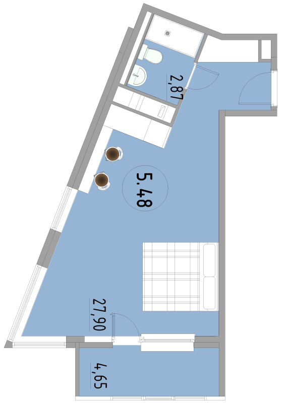 Студия 35,8 м²