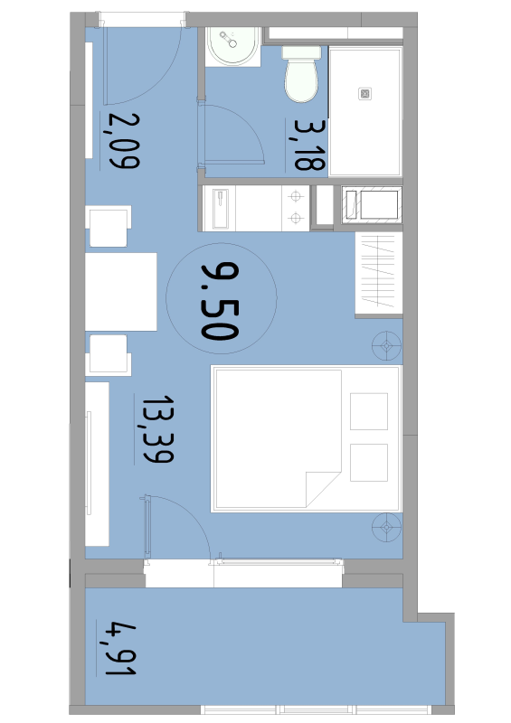 Студия 23,6 м²