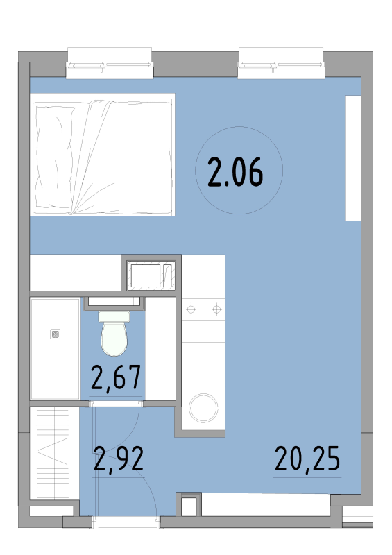 Студия 25,8 м²