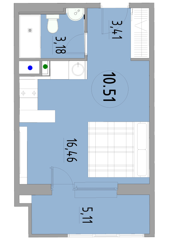 Студия 28,2 м²