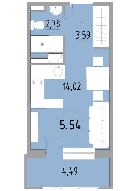 Студия 25,1 м²