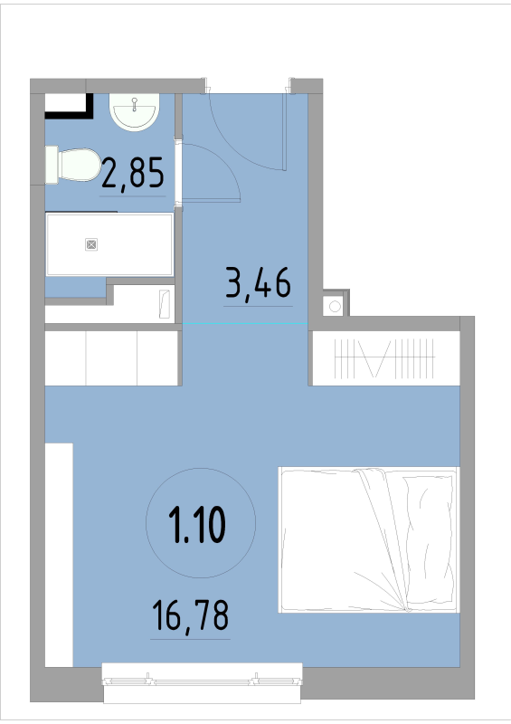 Студия 23,1 м²