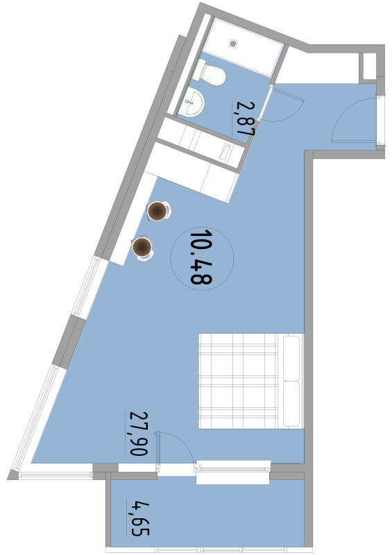 Студия 35,8 м²