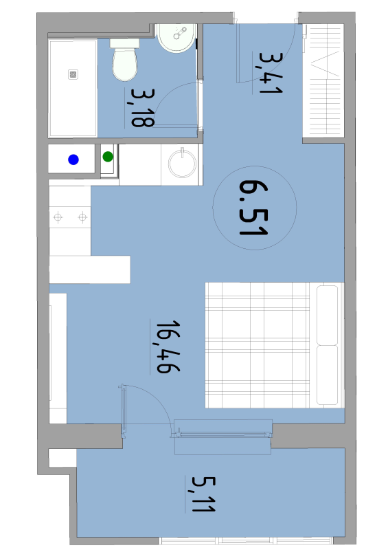 Студия 28,2 м²