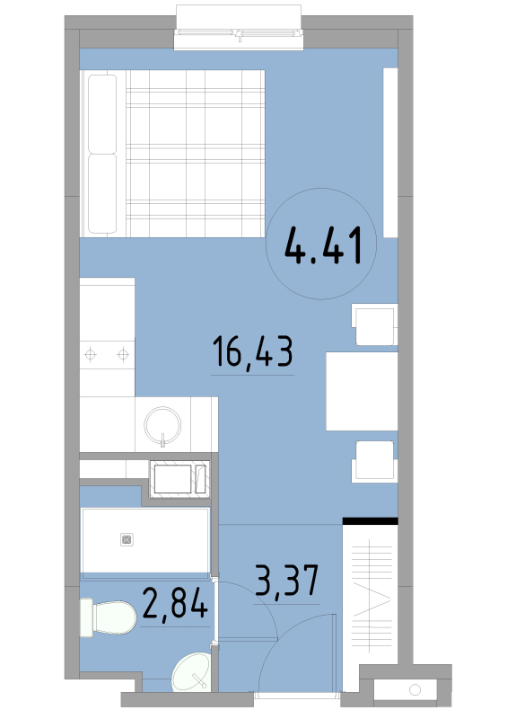 Студия 22,6 м²