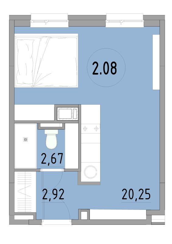 Студия 25,8 м²