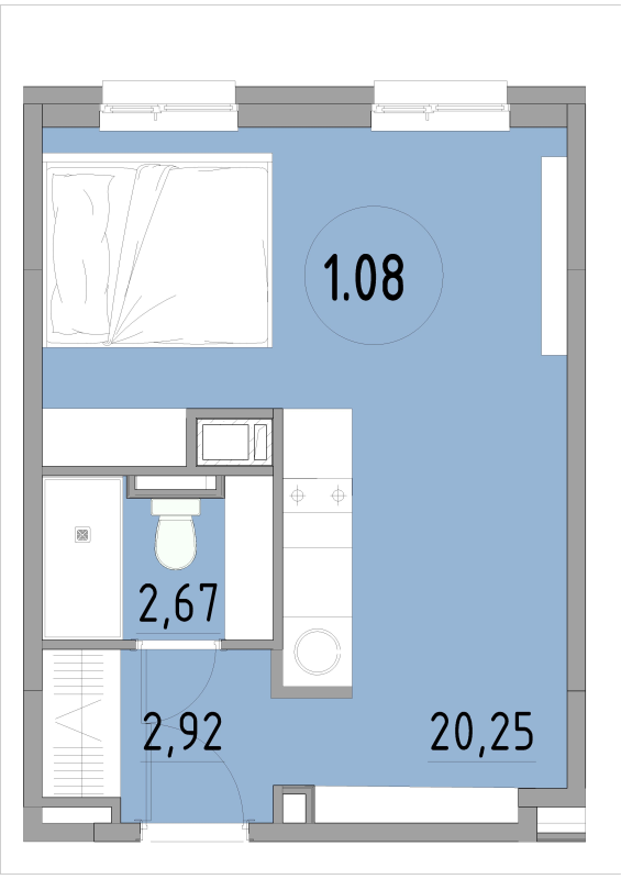 Студия 25,8 м²