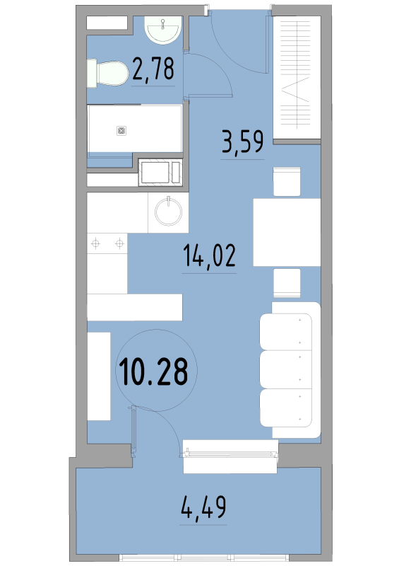 Студия 25 м²