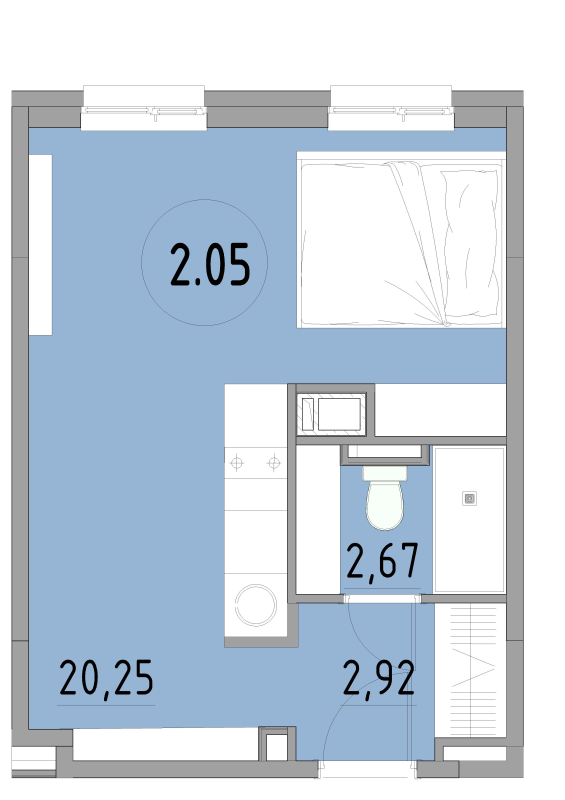 Студия 25,8 м²