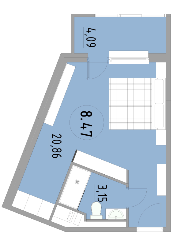 Студия 28,2 м²