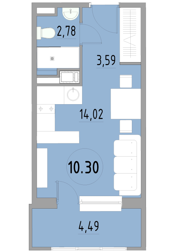 Студия 26,7 м²