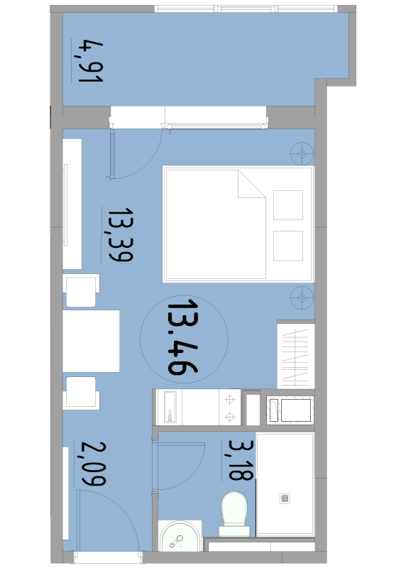 Студия 23,6 м²