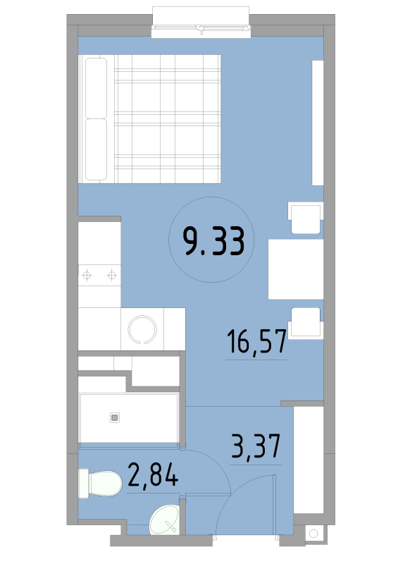 Студия 22,9 м²