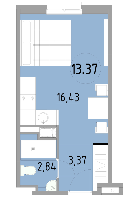 Студия 22,6 м²