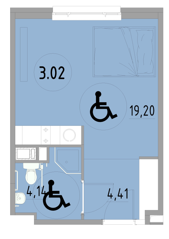 Студия 27,8 м²
