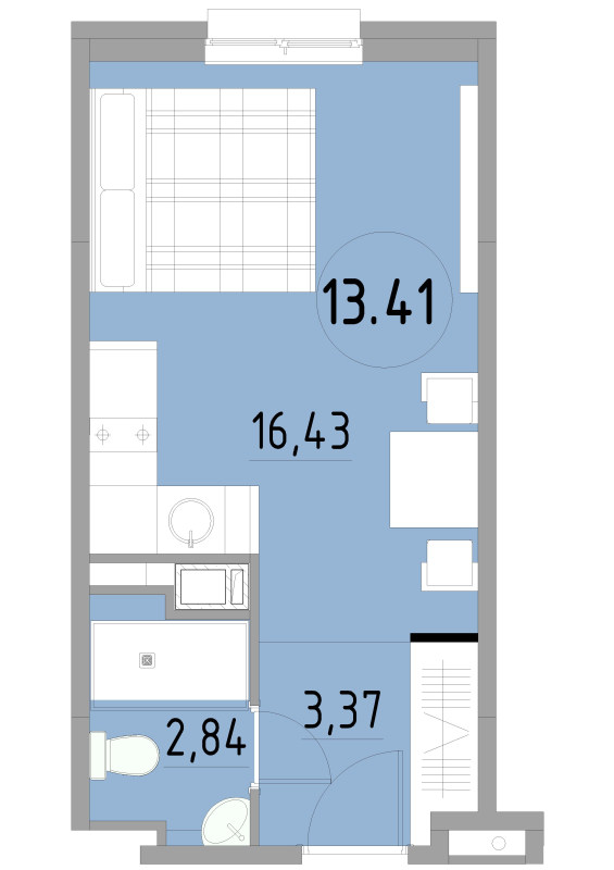Студия 22,6 м²