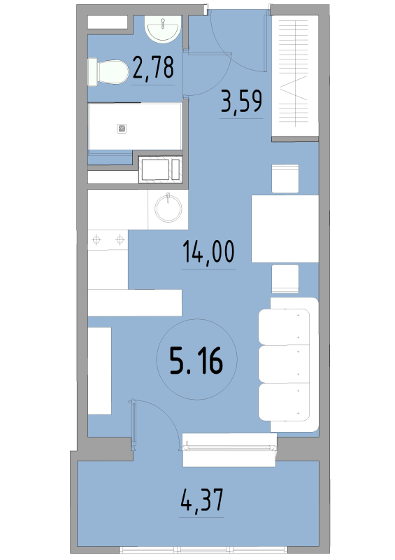 Студия 24,8 м²