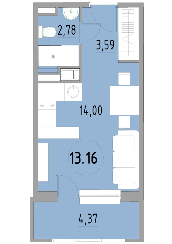 Студия 24,8 м²