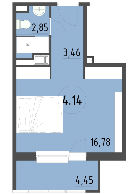 Студия 27,7 м²