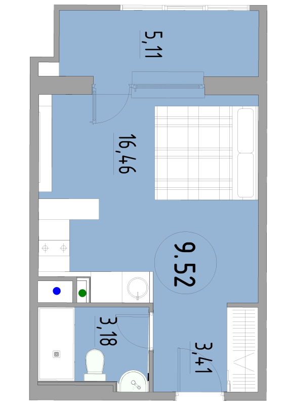 Студия 28,8 м²