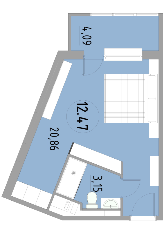 Студия 28,2 м²