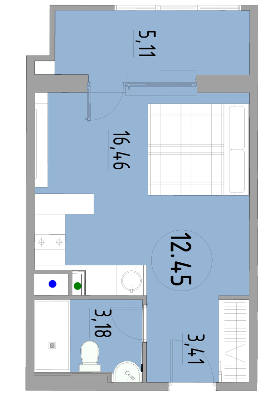 Студия 28,2 м²