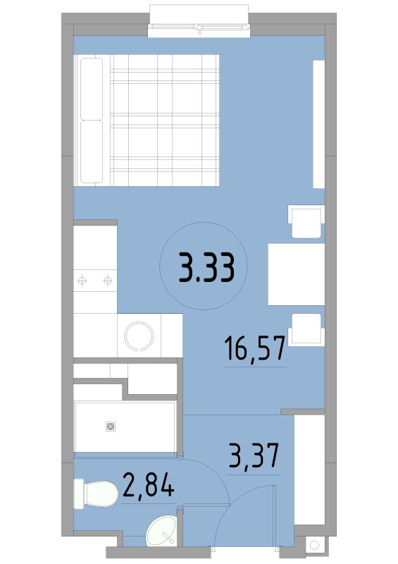 Студия 22,9 м²